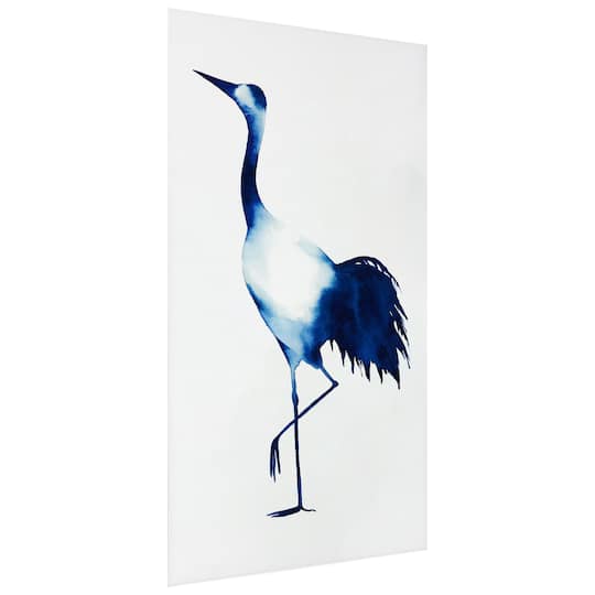 Empire Art Direct 24" x 48" Ink Drop Crane 2 Frameless Free Floating Printed Tempered Glass Wall Art